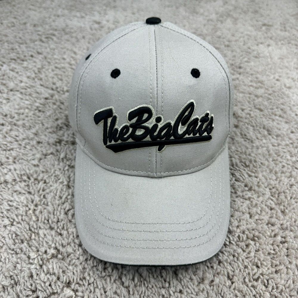 The Big‎ Cats Golf Hat ADG Khaki Strapback 3D Black Script Logo Baseball Cap